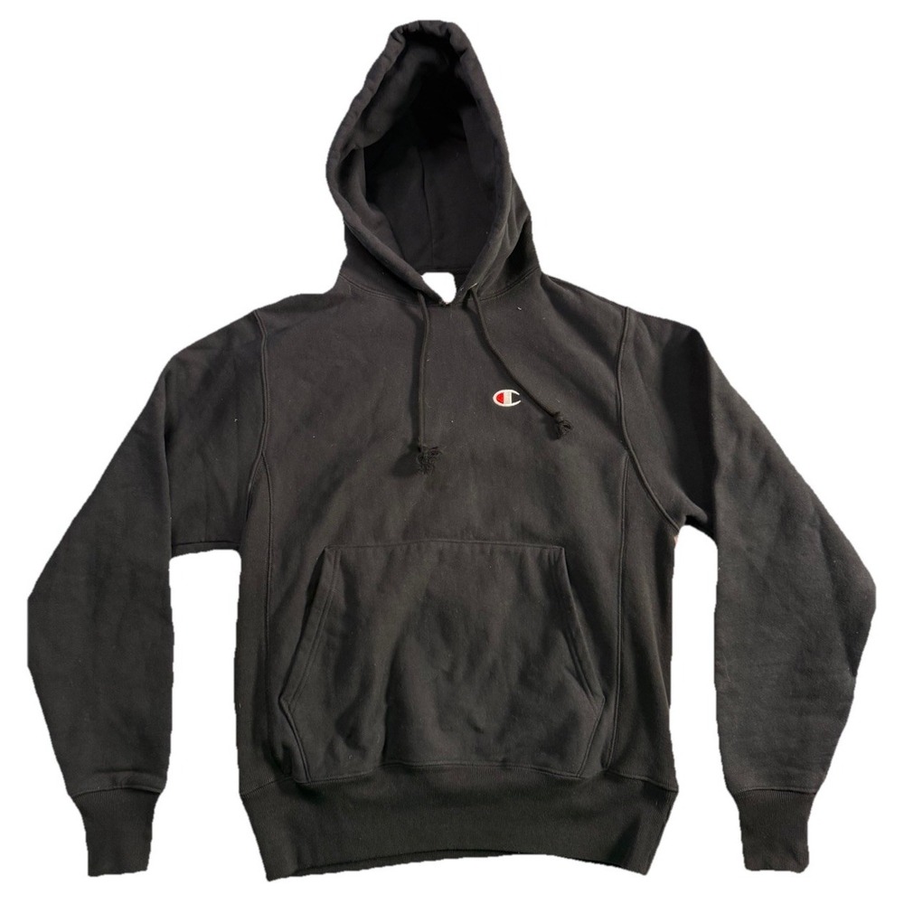 Champion Reverse Weave Vintage Hoodie Men's Small Black Heavyweight‎